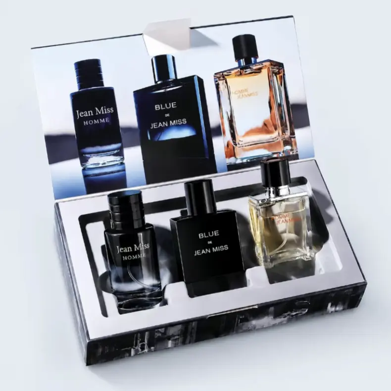 JEAN MISS Men's Perfume Gift Set - 3x30ml Premium Fragrances | Perfume Set | Citrus, Woody, Spicy Notes | Various Scents | Long-Lasting | Everyday Fragrance | Ideal Gift for Couples | Perfect for Dates and Parties | Summer Scents |