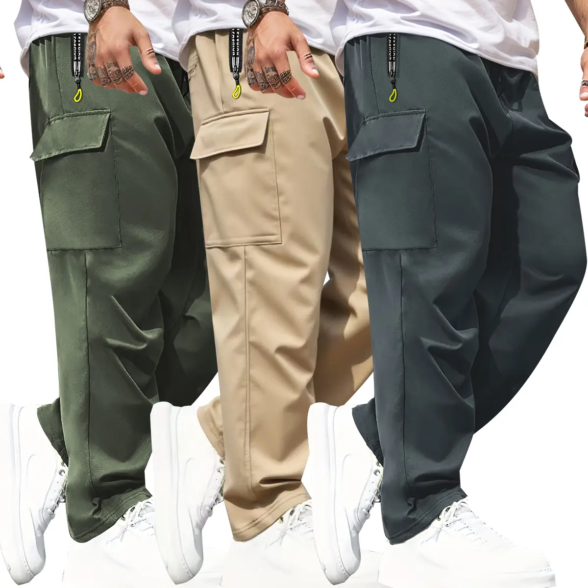 Gray + Khaki + Green