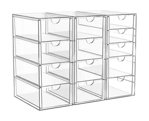13 Drawer Clear Acrylic Organizer, Storage Organizer for Bathroom Vanity, Makeup, Kitchen Pantry, Countertop and Home Organization