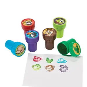 1 1/2" Cartoon Safari Icon Plastic Stampers - 24 Pc.