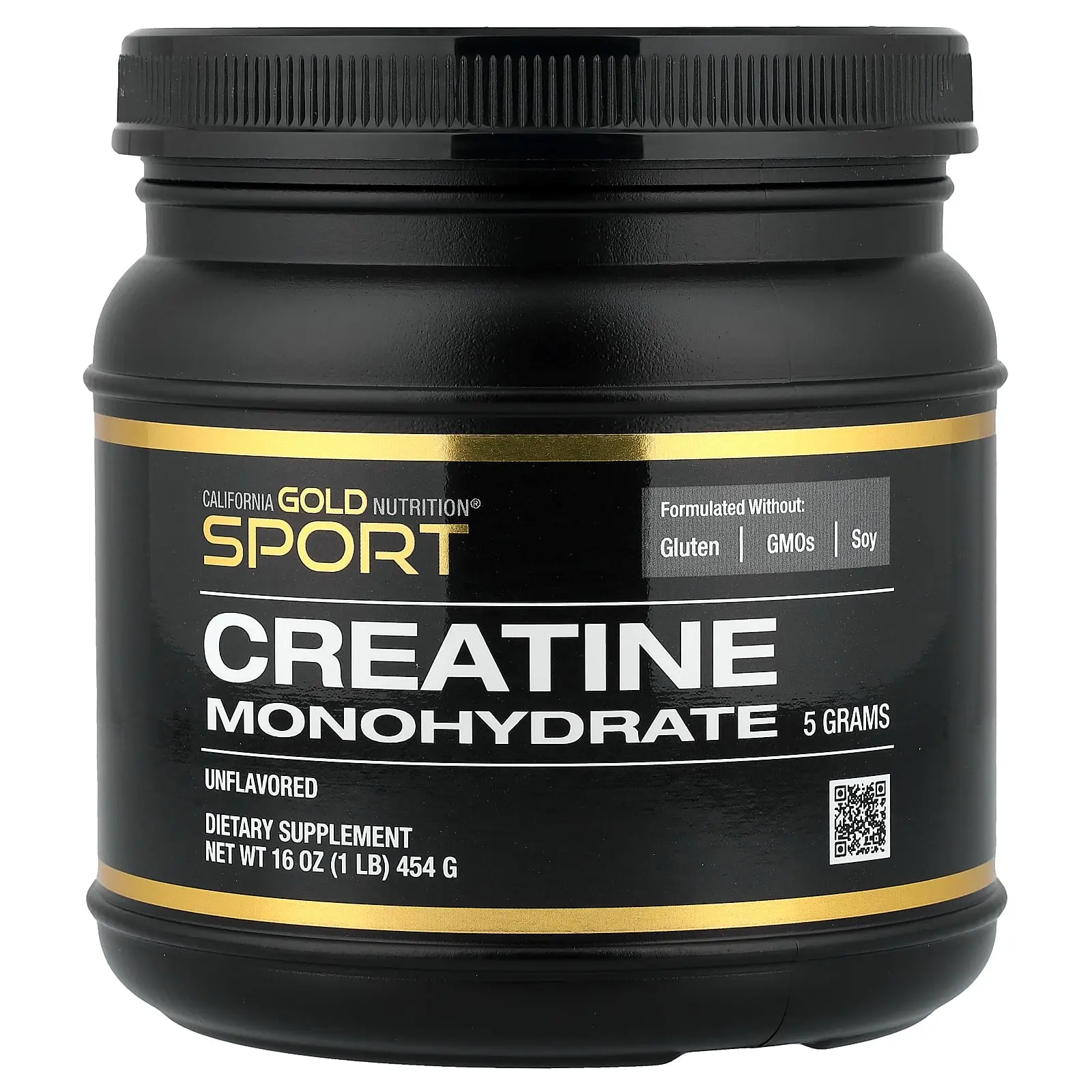 California Gold Nutrition Sport, Pure Creatine Monohydrate, Unflavored, 1 lb (454 g)