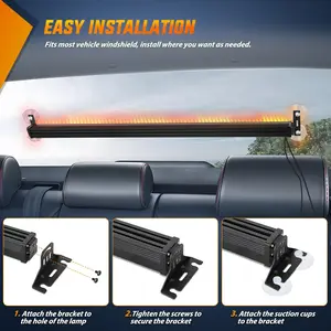Auto Accessories with Controller, Hazard Lights, Interior Windshield Flasher for Plow Trucks, Construction Vehicles