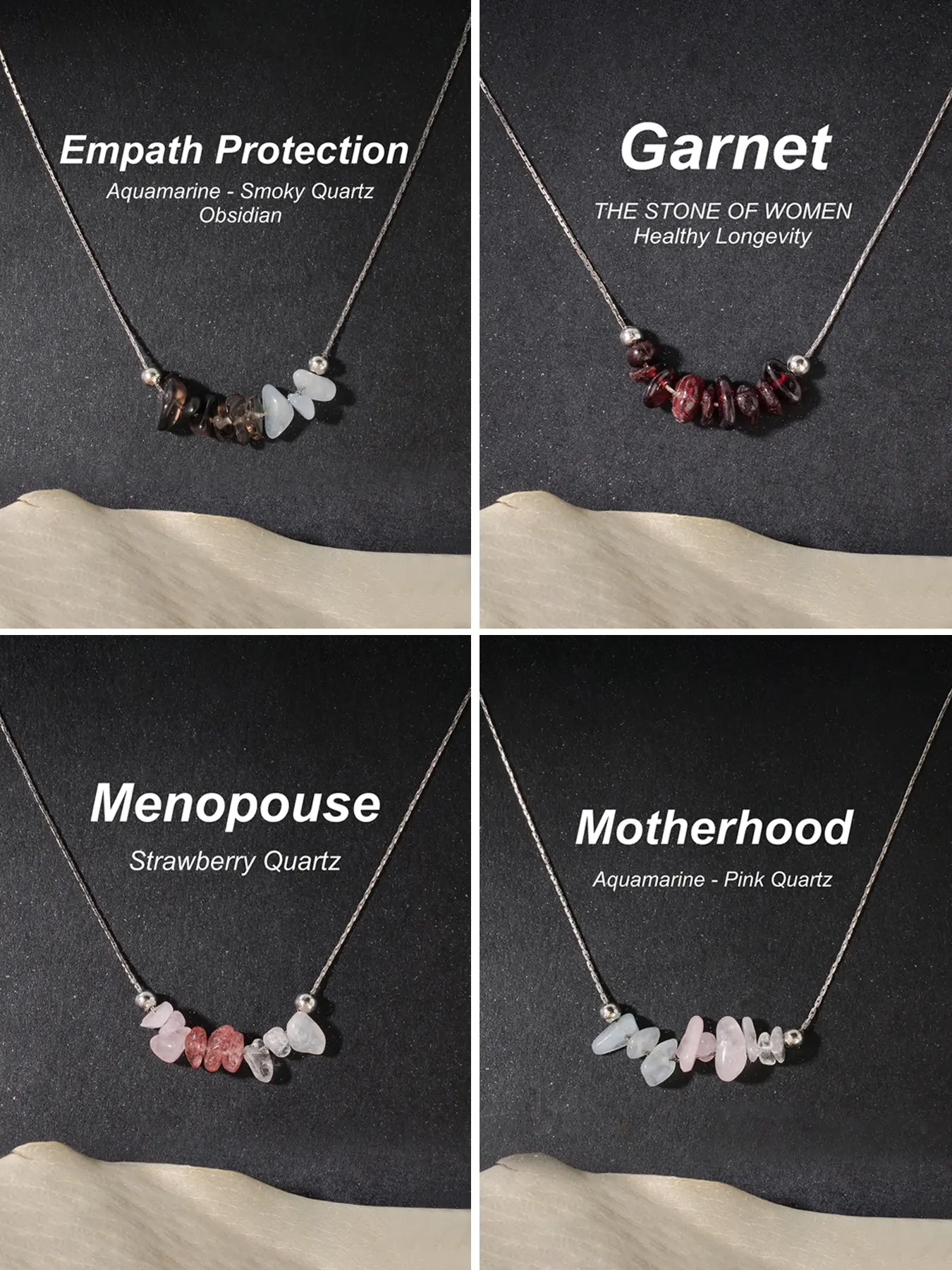 Blue Topaz Crystal Garnet Necklace, Adjustable Chain, Minimalist Clavicle Jewelry, Enhances Expression, Anti-Negative Energy, Empath Protection, Birthday Gift, Statement Necklace, Crystal Beaded Necklace, Crystal Pendant, Stone Necklace, Amulet Necklace