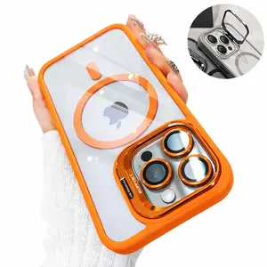 PuyaTeya 3-in-1 Magnetic Clear Case: Kickstand + Lens Protector iPhone 15–17 Pro/Pro Max