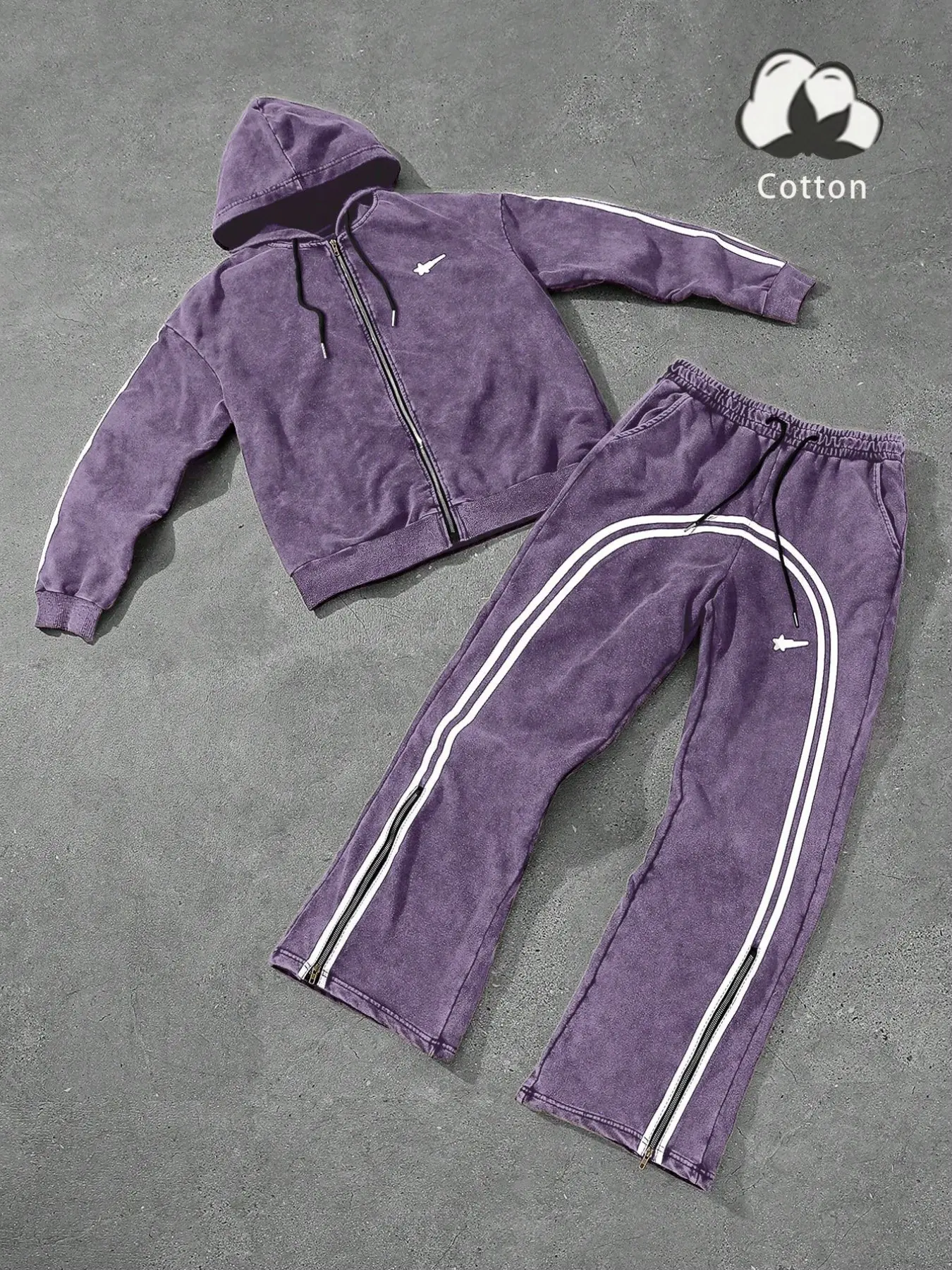 Men's Casual Colorblock Striped Hoodie and Sweatpants Set, Athleisure Sportswear Set, Fall & Winter Sports Wear, Long Sleeve, Sweatsuit Outfits, Athleisure Sweatsuit