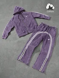 Men's Casual Colorblock Striped Hoodie and Sweatpants Set, Tracksuit Sets, Fall & Winter Sports Wear, Slim-Fitting Long Sleeve, Athletic Tracksuit Set, Sweatsuit Outfits, Tracksuit Sweat Suits