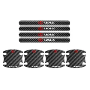 Carbon Fibre PVC Car Door Handle Bowl Protective Stickers Anti-collision Decal For Lexus ES RX NX LS UX LM LX GX LC RZ IS CT GS RC HS