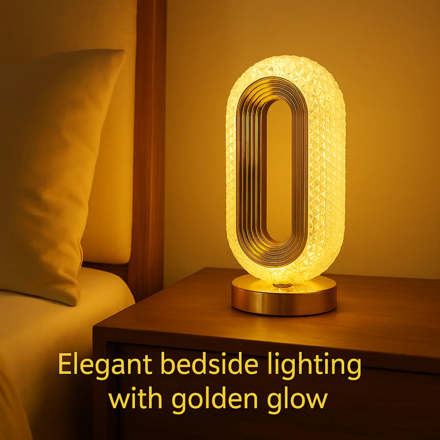 Portable Compact Crystal-Themed Cordless LED Table Lamp - USB Rechargeable, 3-Color-Changing Touch Control, Multi-Mode, Elegant Interior Lighting Home, Ambient Decoration Lamp for Bedroom, Living Room