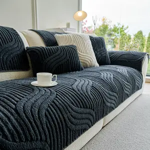 Universal Non-Slip Plush Sofa Cushion Cover, Soft Sofa Protector, Elegant European Style, Suitable for Living Room Dining Office Outdoor Picnic Use