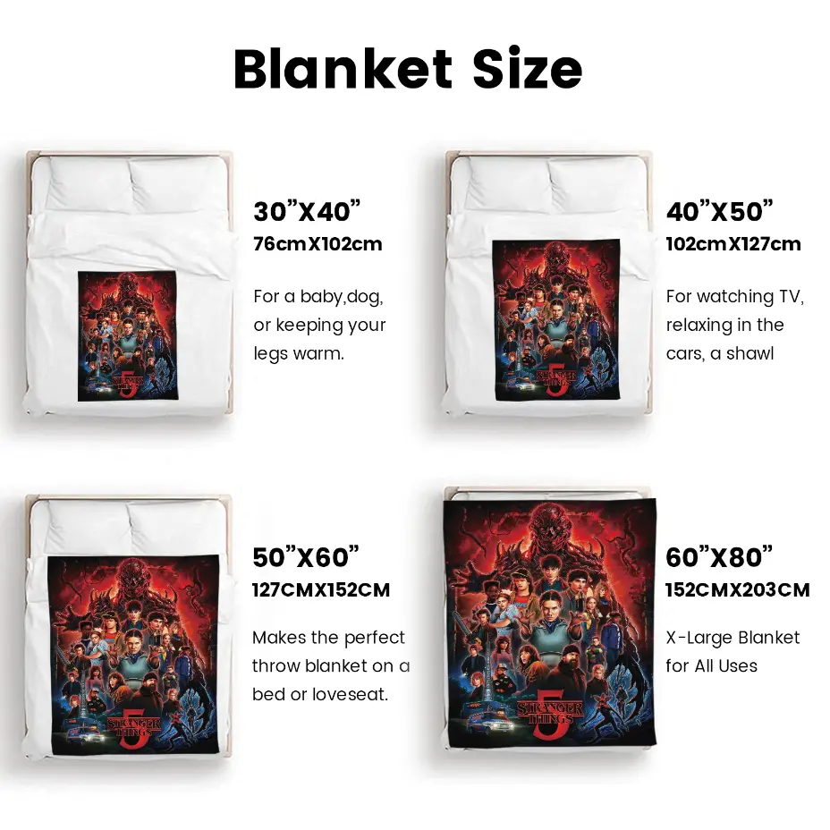 Stranger Things 1-5 blanket, film and television IP fan gift, soft