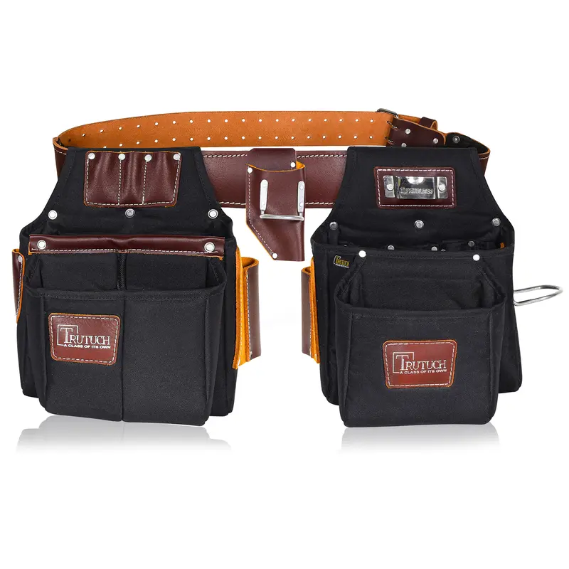 11 Pocket Leather Tool Belt Quick Release Buckle for Construction