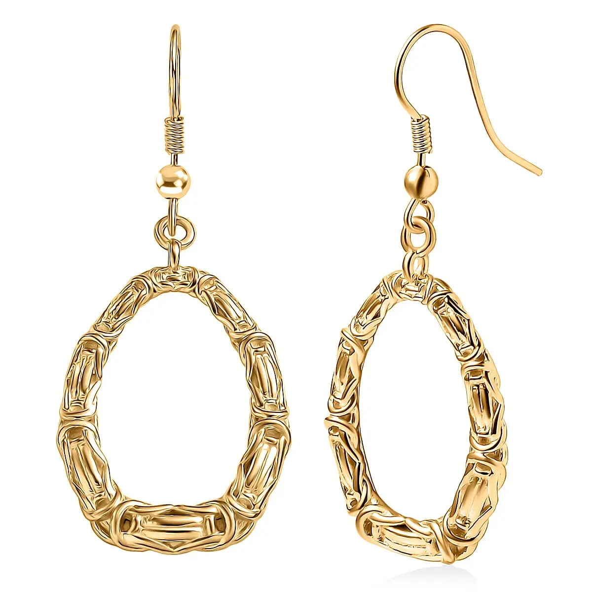 EverTrue Bronzella Collection Bamboo Drop Earrings 18K Yellow Gold Plated Bronze