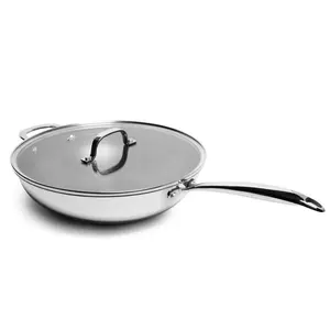Stainless Steel Tri-Ply Wok - 5 Quart