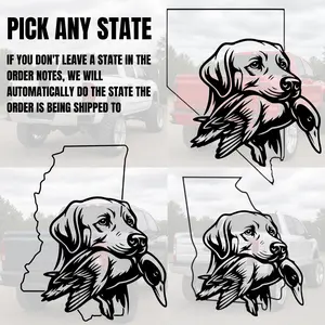 Custom hunting dog and state Vinyl Decal