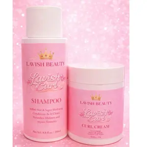 Lavish Beauty Lavish Curl Shampoo & Curl Cream Set Sulfate-Free Super Hydrating Nourishes Hydrates Repairs Humidity