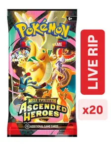 Pokémon TCG: Ascended Heroes 20 Booster Packs (LIVE RIP)