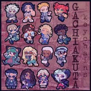 GACHIAKUTA Chibi Acrylic Keychain Set, Gachiakuta Anime Key Charm, Rudo Engine Zanka Cute Keyring, Manga Gift for Anime Fans