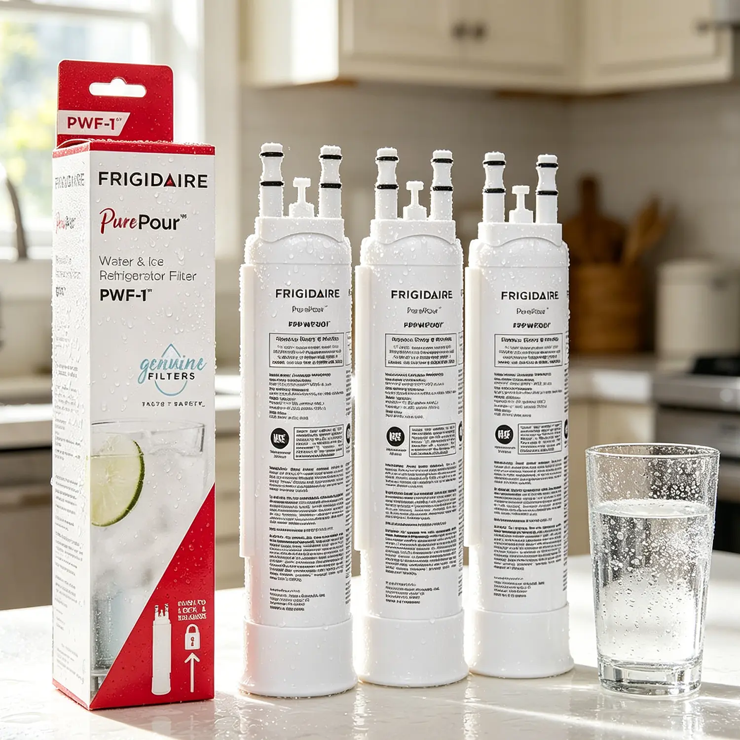 FPPWFU01 Water Filter Replacement for Frigidaire,Compatible with Frigidaire PurePour PWF-1,EPPWF01 PureAdvantage PWF-1 Water Filter (3 Pack)