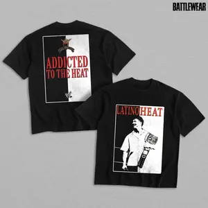 Eddie Guerrero Addicted To The Heat Heavy Cotton Shirt WWE Tshirt Lucha Wrestling Libre Fan Apparel Menswear
