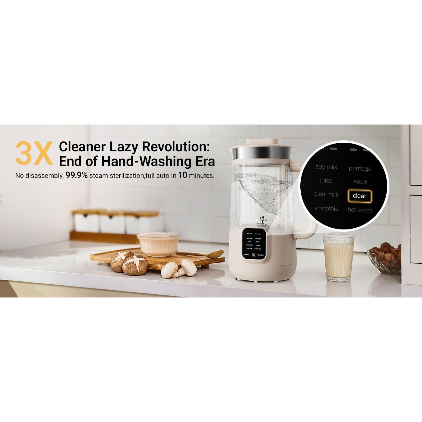 Bear 8-in-1 Nut Milk Maker, 40oz/1.2L Capacity, Self-Cleaning Kitchen Appliance with 12H Delay Start, 6H Keep Warm, 1-Touch Function for Plant-Based Drinks, Smoothies, Soup