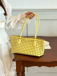 2026 Summer Woven Tote Bag ,Versatile Shoulder Bag for Casual & Boho Outfits,Premium Quality With Matching Zipper Pouch,Perfect Summer Beach & Everyday Carry