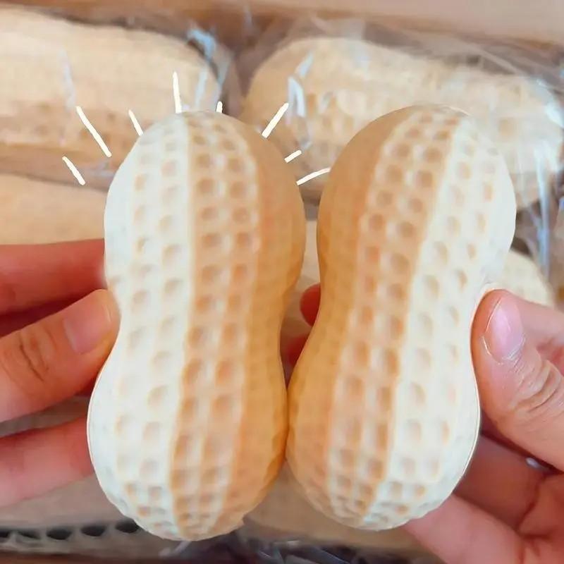 Large Soft Peanut Stress Relief Toy, Realistic Food Cheese Slow Bounce Decompression Toy Gift, Relaxing Squeeze Fun, Stress Relief  Fidgeting, Squishies