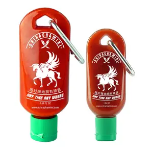 Sriracha Mini Hot Sauce Keychain Bottle 2-Pack, 1oz + 1.7oz (Sauce Not Included)
