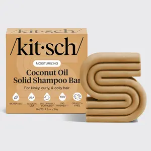 Kitsch Coconut Oil Deep-Moisturizing Solid Shampoo Bar for Curly Hair, Paraben-Free, Safe for Color Treated Hair, Hydrating & Moisturizing, 3.2oz