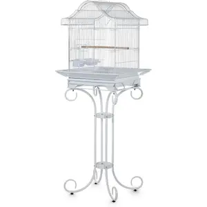 58 Inch Vintage Bird Cage, Scrolled Victorian Style Wrought Iron Parrot Cage With Bowls, Pull Out Tray And Non-toxic Coating, Heavy Duty Metal Habitat for Parakeets, Cockatiels, Conures