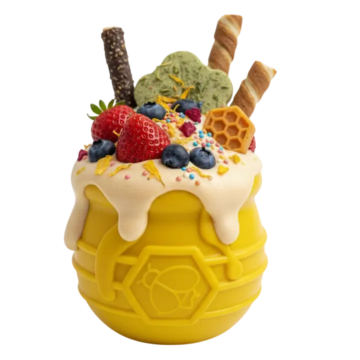 Honey Pot Dog eCup Treat Dispenser | Durable PUP-X Rubber Enrichment Toy | USA Made