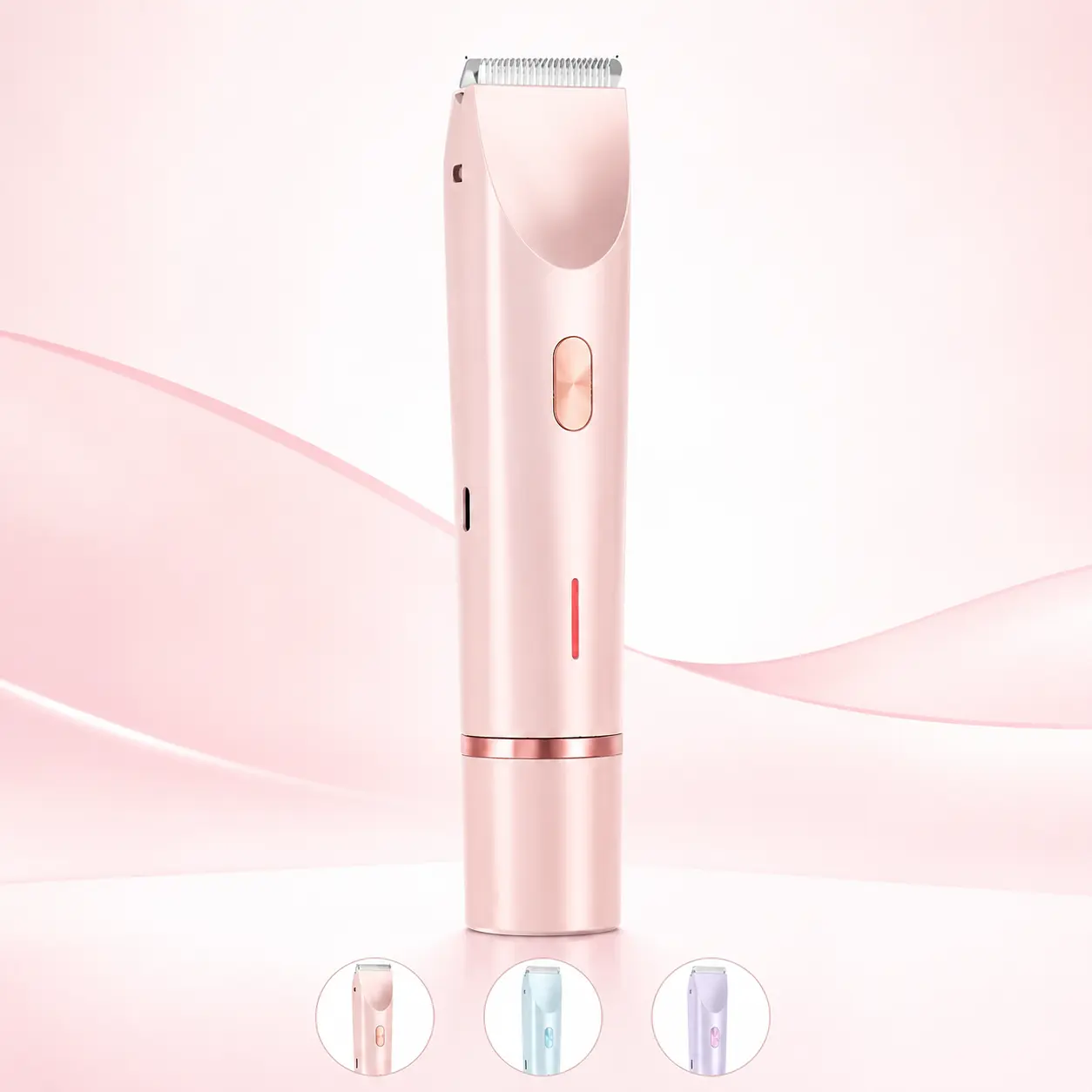 2-in-1 Dual Head Shaver for Women, Rechargeable Body and Facial Grooming Tool with T-Shaped Trimmer and Round Razor Head for Bikini Line, Face and Underarms