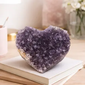 Amethyst Druzy Heart • Natural Geode • Guardian Energy • 1.19 lb crystals crystal Amethyst Crystal Decor livesale flawless