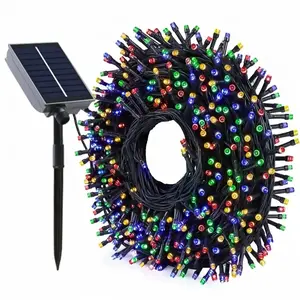 Rechargeable Solar String Lights, 500 LED 165ft (50m), Cool tech gift,Outdoor Waterproof Multicolor Atmosphere Lights for Home, Garden, Patio, Party lights