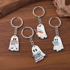 Halloween Themed Ghost Design Keuchain, Cute Cartoon Keychain for Car Key, Backpack & Bag Pendant, Festival Creative Gift