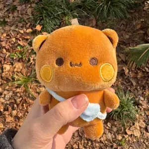 Cute White Bubu and Brown Dudu Panda Plush Doll Keychains Soft Sleeping Buddy Kawaii Cartoon Fluffy Bear Toy Car Sofa Decor Gift