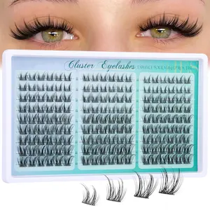 Natural Fluffy Cluster Lashes, Anime Style Eyelash Clusters, Sharp Tip Individual Eyelash Extensions, C-Curl 10-16mm DIY Eyelash Set, 162pcs False Eyelashes Extensions for Home Use Makeup, DIY Dramatic Lashes