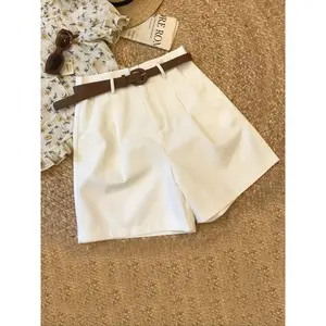 Women's solid color waistless slim fit shorts, elegant and fashionable casual beach shorts, suitable for daily outdoor wear, summer women's underwear, minimalism