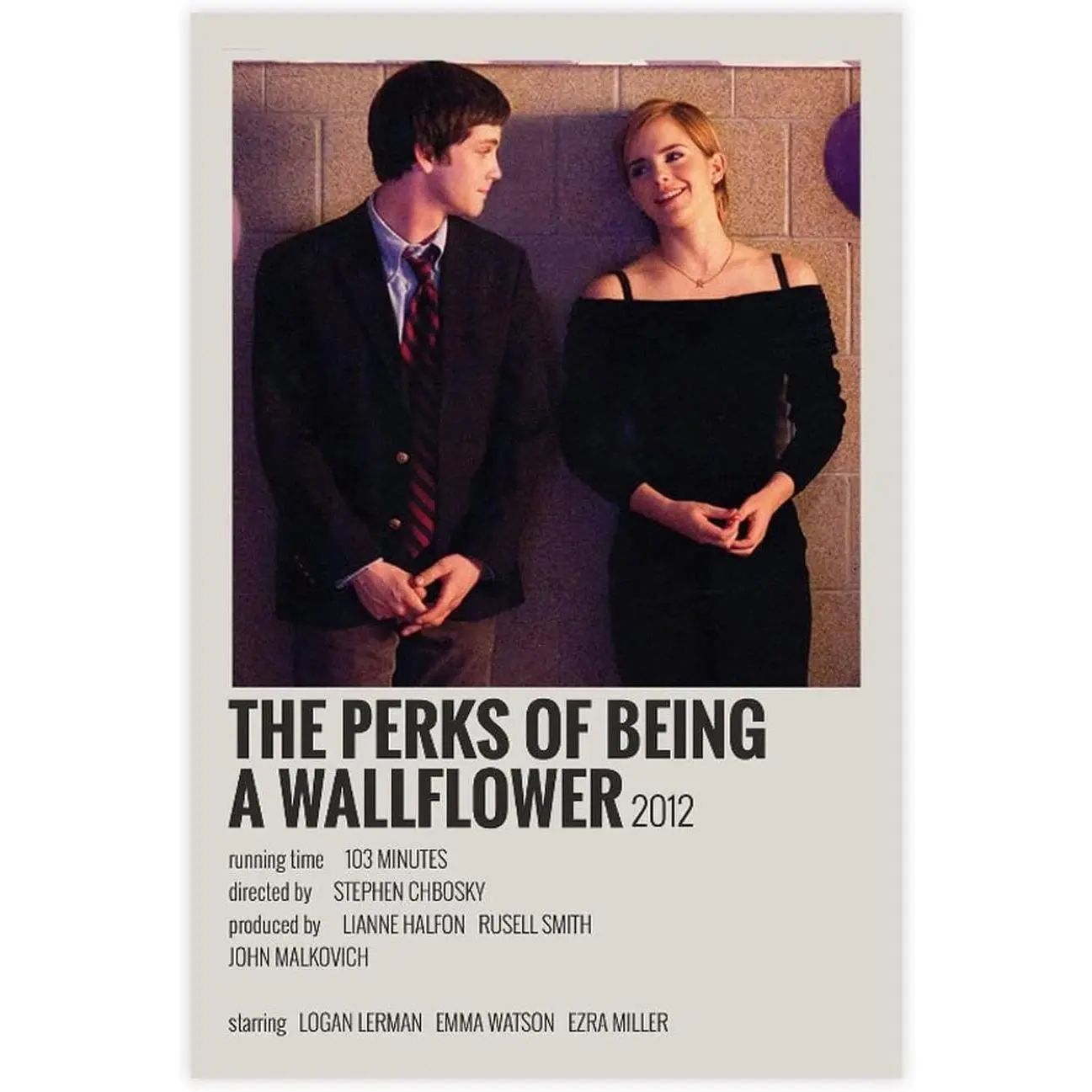 The Perks of Being a Wallflower Vintage Movie Canvas Poster Painting - Framed/Unframed Print, Home Supplies Wall Art Decor for Living Room, Office, Garden, Artistic Gift (Posters & Prints)