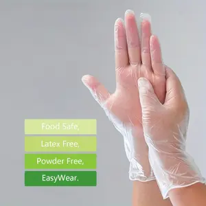 1000pcs Clear Thick Disposable PVC Gloves for Catering, Baking And Kitchen - Safe, Non-Toxic, Powder Free, Latex Free, Perfect for Food Handling, Cooking, And Prep Work