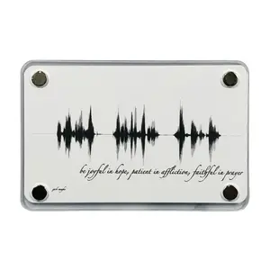 Be Joyful Soundwave Acrylic Magnet 2.36 x 3.54 in Black White Christian Scripture Modern