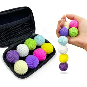 8 Pack Silicone Magnetic Fidget Balls Toys, Weighted Stress Relief Sensory Toys for Adults Teens, 4 Multi Color Texture Quiet Magnet Fidgets Ball for Autism ADHD Anxiety with Organizer Box