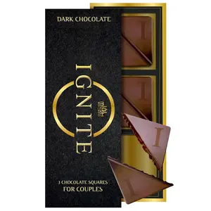 Ignite Dark Chocolate Bars – Premium 60% Cocoa Squares for Couples – Luxurious Dark Chocolate Crafted for Shared Moments, Special Occasions – Ideal for Sharing and Indulging Together – Pack of 1