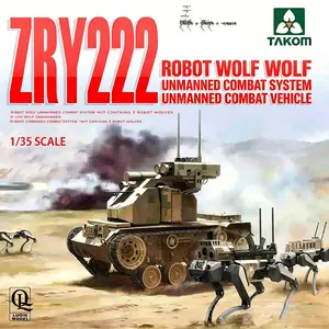 Takom 2223 1/35 Scale Zry-222 Unmanned Combat Ground Vehicle Model Kit, Detailed Robot Wolves System Military Collectible Toy, Diy Model Kit