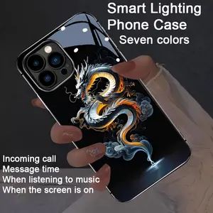The Longteng Yunxiao colorful smart voice-activated luminous mobile phone case is suitable for iPhone 16-12, using intelligent voice-activated luminous technology, colorful anti-fall, luminous colorful design, and shockproof shell.