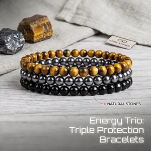 Hand Star Non-Natural Healing Crystal Layered Bracelet Set Classic Tennis Chain Black Gold Brown Mix Beads Labradorite Snowflake Obsidian Black Onyx Opalite Amethyst Energy Shield Multi-Size Unisex Fit Spring Outfit Gift-Ready Jewelry tiktoksh outdoorfun,