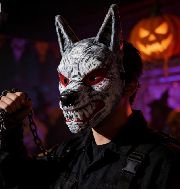 New Wolf King Wolf Face Mask Halloween Makeup Ball Dress Up COS Funny Horror Mask Bar Party Mask creative prank gift