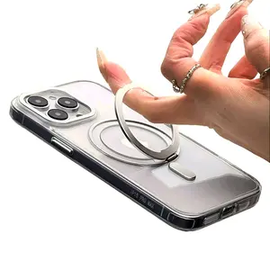 360-Rotation Stand Bracket Mobile iPhone Case MagSafe Rotating Magnetic Case for iPhone 16, 15, 14, 13 Pro Max - Full Covered Protective Casing Smartphone Shockproof Protection Screen Protector