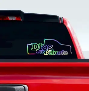 Sticker de Camioneta “Dios por Delante” – Silueta Religiosa para Auto High-Quality Outdoor Vinyl Decal
