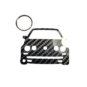 Carbon Fiber keychain for Volkswagen Golf GTI MK2 (1984-1992) 2nd Generation Inspired Keychain Lanyard front view Glossy Twill