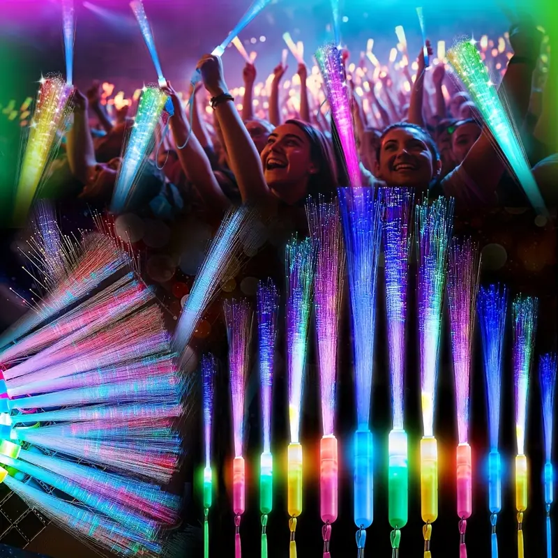 60-Piece Colorful LED Fiber Optic Glow Stick Party Lights - Adult Party Favor, Festive & Home Supplies, Ideal for Birthday Gifts